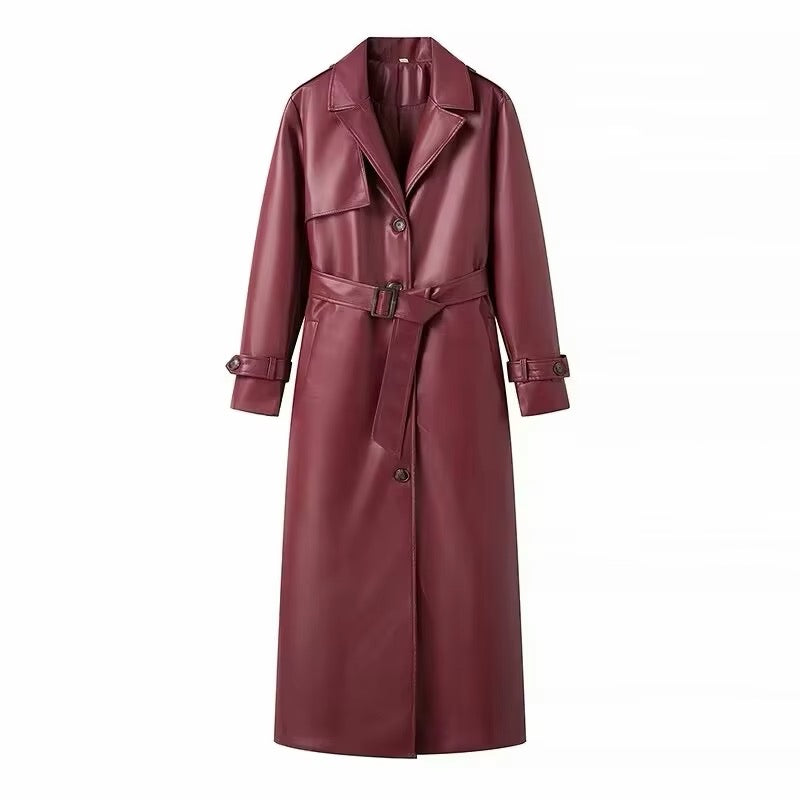 Red Leather Trenchcoat