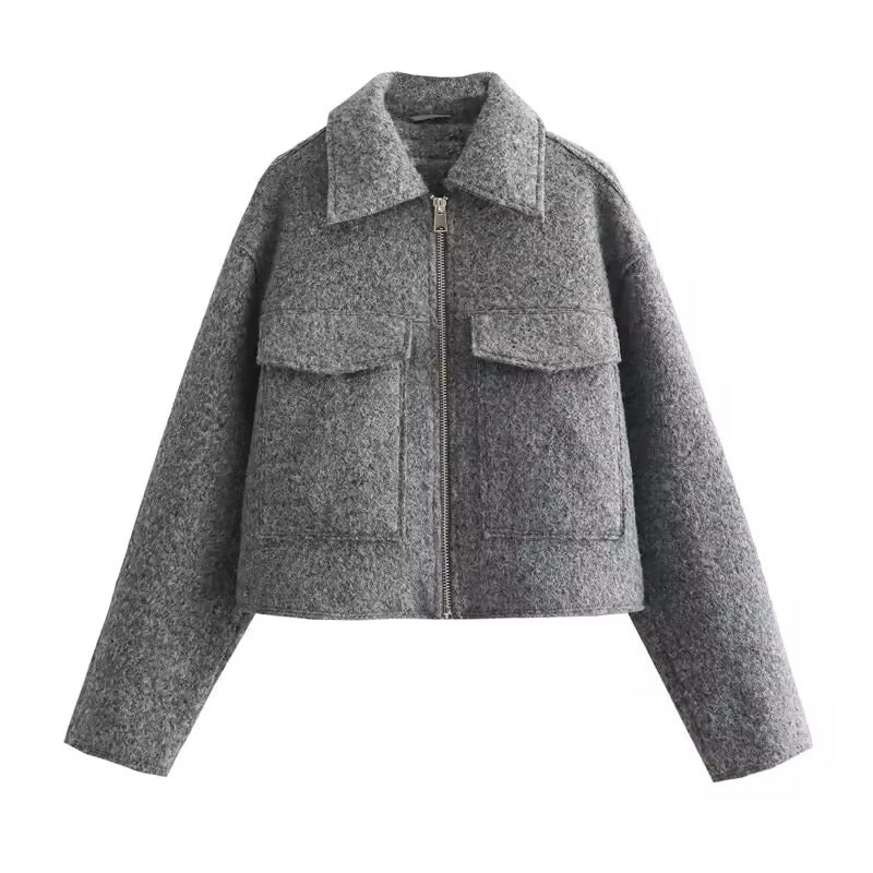 Cropped Wool Jacke