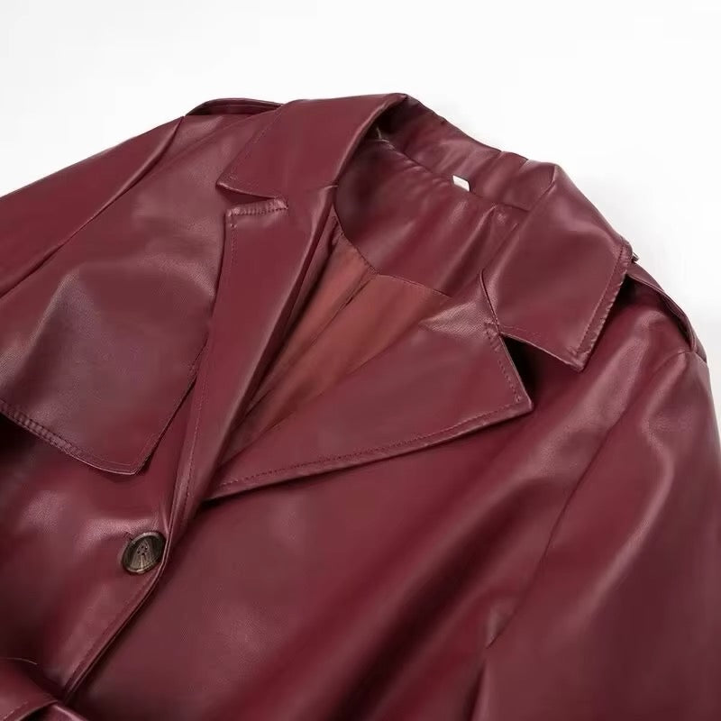 Red Leather Trenchcoat