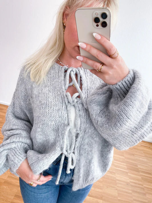 Oversized Cardigan mit Schleifen